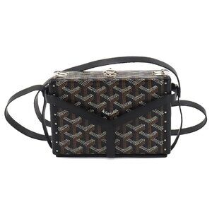 GOYARD Minauddiere Trunk Shoulder Bag PVC Leather Balck Purse 90249759